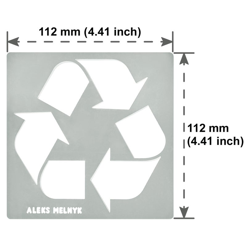 Aleks Melnyk No.66 Recycle Logo 4 x 4 inch, Metal Stencil, Trash Bin Stencil Multiple Uses, Stainless Steel Template for Painting, Pyrography, Wood Burning, Small Recycling Symbol, 1 PCS - Image 4